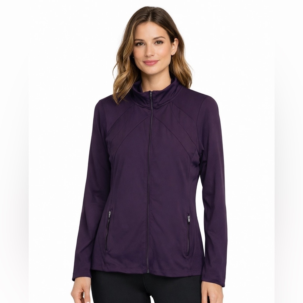 Champion Purple Zip Athletic Jacket Womens Medium Performance Workout Top